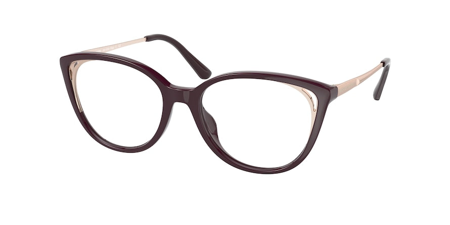 Michael Kors RIGA MK4086U Cat Eye Eyeglasses  3344-BIO CORDOVAN 52-17-140 - Color Map purple/reddish