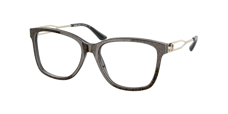 Michael Kors SITKA MK4088 Square Eyeglasses  3706-BROWN SIGNATURE PVC 53-16-140 - Color Map brown