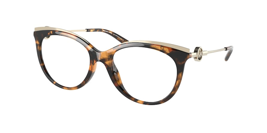 Michael Kors AJACCIO MK4089U Round Eyeglasses  3006-DARK TORTOISE 53-17-140 - Color Map havana
