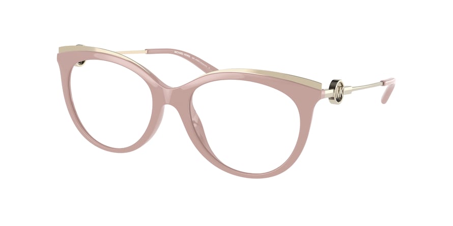 Michael Kors AJACCIO MK4089U Round Eyeglasses  3111-SOLID DUSTY ROSE 53-17-140 - Color Map pink
