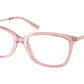 Michael Kors PAMPLONA MK4092 Rectangle Eyeglasses  3101-TRANSPARENT PINK 54-17-140 - Color Map pink