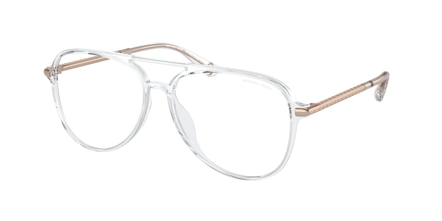 Michael Kors LADUE MK4096U Pilot Eyeglasses  3015SB-CLEAR TRANSPARENT 56-14-140 - Color Map clear