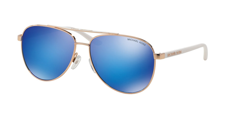 Michael Kors HVAR MK5007 Pilot Sunglasses  104525-ROSE GOLD/WHITE 59-14-135 - Color Map pink