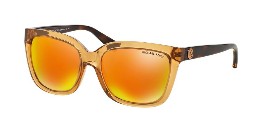 Michael Kors SANDESTIN MK6016 Square Sunglasses  30516Q-GLOSSY BROWN TORTOISE 54-16-135 - Color Map brown