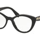 Miu Miu CORE COLLECTION MU01RV Cat Eye Eyeglasses  K9T1O1-BLACK TOP GREY 52-18-140 - Color Map black