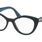Miu Miu CORE COLLECTION MU01RV Cat Eye Eyeglasses  TMY1O1-BLUE/TOP OPAL BLUE 52-18-140 - Color Map blue