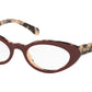 Miu Miu CORE COLLECTION MU01SV Cat Eye Eyeglasses  03E1O1-BEIGE HAVANA TOP BORDEAUX 52-19-140 - Color Map bordeaux