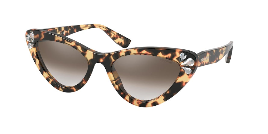 Miu Miu CORE COLLECTION MU01VS Butterfly Sunglasses  1565O0-LIGHT HAVANA 55-19-140 - Color Map havana