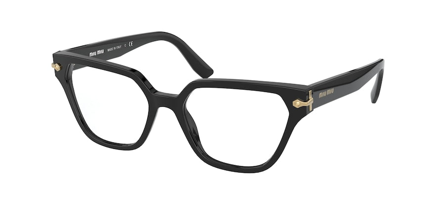Miu Miu SPECIAL PROJECT MU02TV Irregular Eyeglasses  1AB1O1-BLACK 52-17-140 - Color Map black