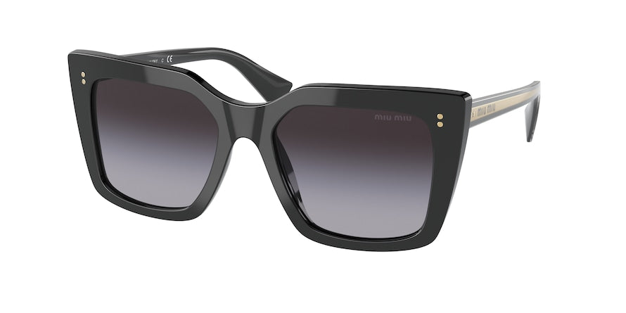 Miu Miu MU02WS Square Sunglasses  1AB5D1-BLACK 53-18-145 - Color Map black