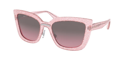 Miu Miu CORE COLLECTION MU03VS Pillow Sunglasses  1467L1-GLITTER PINK 55-20-140 - Color Map pink
