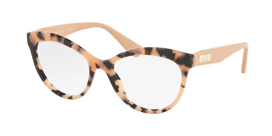 Miu Miu CORE COLLECTION MU04RV Phantos Eyeglasses  07D1O1-HAVANA PINK 53-17-145 - Color Map havana