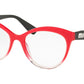 Miu Miu CORE COLLECTION MU04RV Phantos Eyeglasses  1161O1-RASPBERRY GLITTER GRADIENT 53-17-145 - Color Map red
