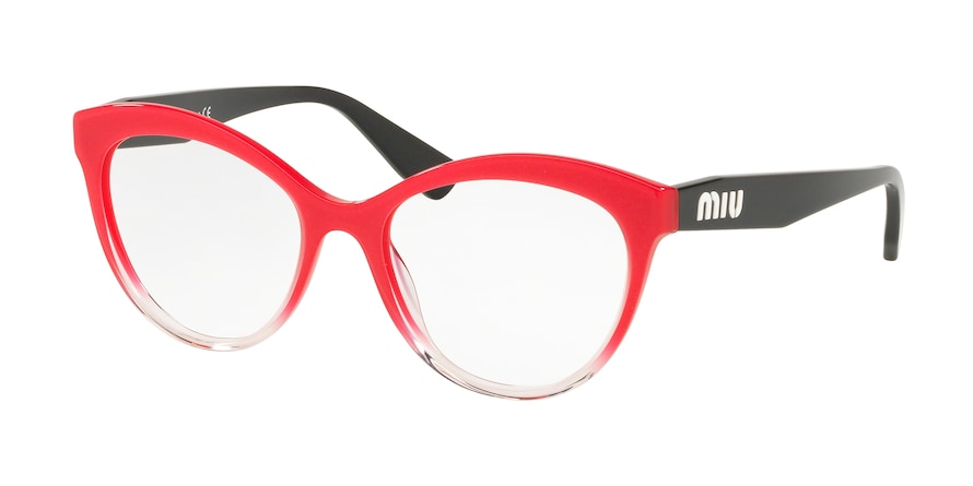 Miu Miu CORE COLLECTION MU04RV Phantos Eyeglasses  1161O1-RASPBERRY GLITTER GRADIENT 53-17-145 - Color Map red