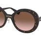 Miu Miu CORE COLLECTION MU04VS Round Sunglasses  2AU0A6-HAVANA 53-23-140 - Color Map havana