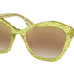 Miu Miu CORE COLLECTION MU05US Irregular Sunglasses  147167-GLITTER YELLOW 55-20-140 - Color Map yellow