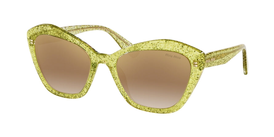 Miu Miu CORE COLLECTION MU05US Irregular Sunglasses  147167-GLITTER YELLOW 55-20-140 - Color Map yellow