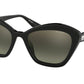 Miu Miu CORE COLLECTION MU05US Irregular Sunglasses  1AB5O0-BLACK 55-20-140 - Color Map black