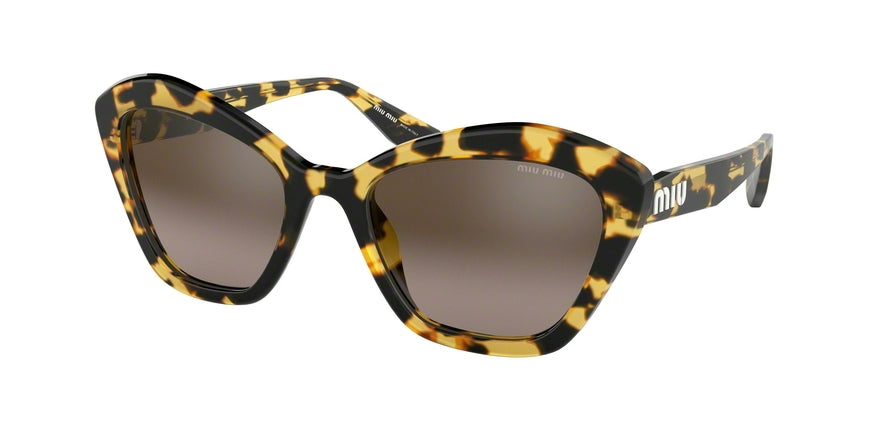 Miu Miu CORE COLLECTION MU05US Irregular Sunglasses  7S0QZ9-LIGHT HAVANA 55-20-140 - Color Map havana