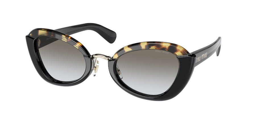 Miu Miu MU05WS Butterfly Sunglasses  3890A7-BLACK 53-24-145 - Color Map black