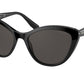 Miu Miu MU05XSA Cat Eye Sunglasses  1AB5S0-BLACK 55-18-140 - Color Map black