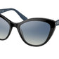Miu Miu CORE COLLECTION MU05XS Cat Eye Sunglasses  1AB3A0-BLACK 55-18-140 - Color Map black