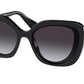 Miu Miu MU06XSA Square Sunglasses  03I5D1-TOP CRYSTAL ON BLACK 59-17-140 - Color Map black
