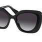 Miu Miu MU06XS Square Sunglasses  03I5D1-CYSTAL BLACK 59-17-140 - Color Map black