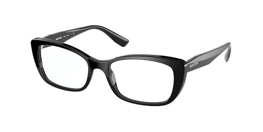 Miu Miu CORE COLLECTION MU07TV Rectangle Eyeglasses  1AB1O1-BLACK 53-17-140 - Color Map black
