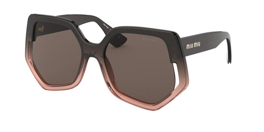Miu Miu SPECIAL PROJECT MU07VSA Irregular Sunglasses  02D06B-BROWN GRADIENT TRANSPARENT 55-18-145 - Color Map brown