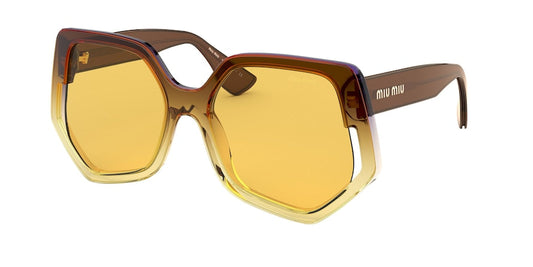 Miu Miu SPECIAL PROJECT MU07VS Irregular Sunglasses  04D0B7-VIOLET GRADIENT YELLOW 55-18-145 - Color Map multi