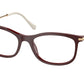 Miu Miu MU09TVA Rectangle Eyeglasses  01T1O1-TOP PINK ON BORDEAUX 53-18-140 - Color Map bordeaux