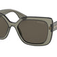 Miu Miu CORE COLLECTION MU09VS Rectangle Sunglasses  08H5S2-BLACK TRANSPARENT 55-18-140 - Color Map black
