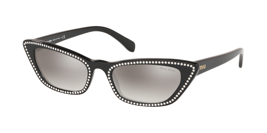 Miu Miu CORE COLLECTION MU10US Cat Eye Sunglasses  1415O0-BLACK 53-19-140 - Color Map black