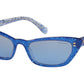 Miu Miu CORE COLLECTION MU10US Cat Eye Sunglasses  1452B2-GLITTER BLUE 53-19-140 - Color Map blue
