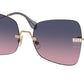 Miu Miu MU50WS Irregular Sunglasses  7OE06N-ANTIQUE GOLD 59-18-140 - Color Map gold