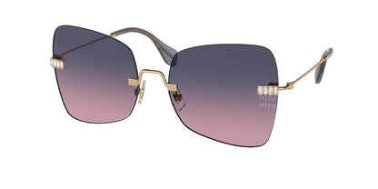 Miu Miu MU50WS Irregular Sunglasses  7OE06N-ANTIQUE GOLD 59-18-140 - Color Map gold