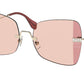 Miu Miu MU50WS Irregular Sunglasses  ZVN09P-PALE GOLD 59-18-140 - Color Map gold