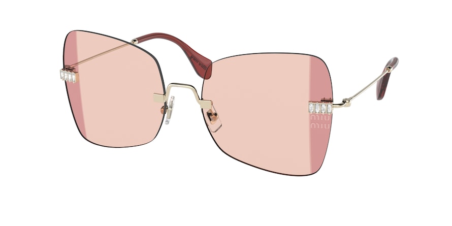 Miu Miu MU50WS Irregular Sunglasses  ZVN09P-PALE GOLD 59-18-140 - Color Map gold