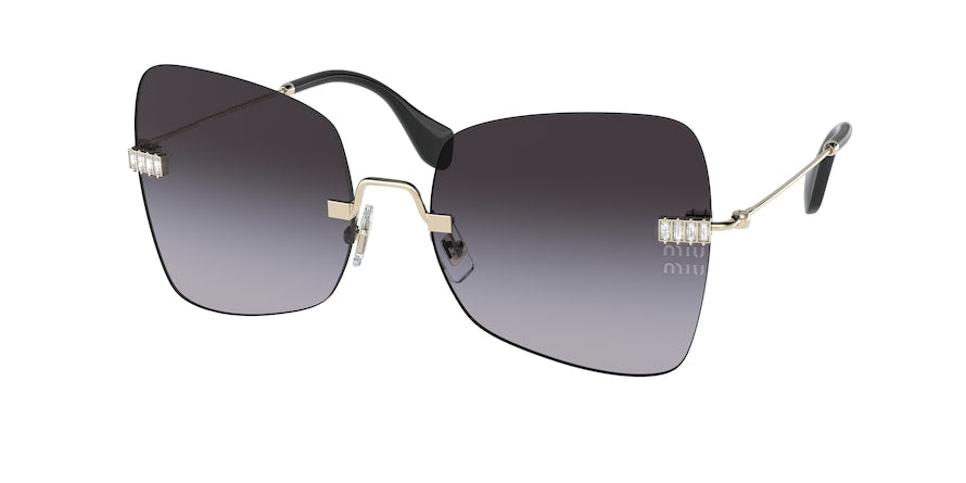 Miu Miu MU50WS Irregular Sunglasses  ZVN5D1-PALE GOLD 59-18-140 - Color Map gold