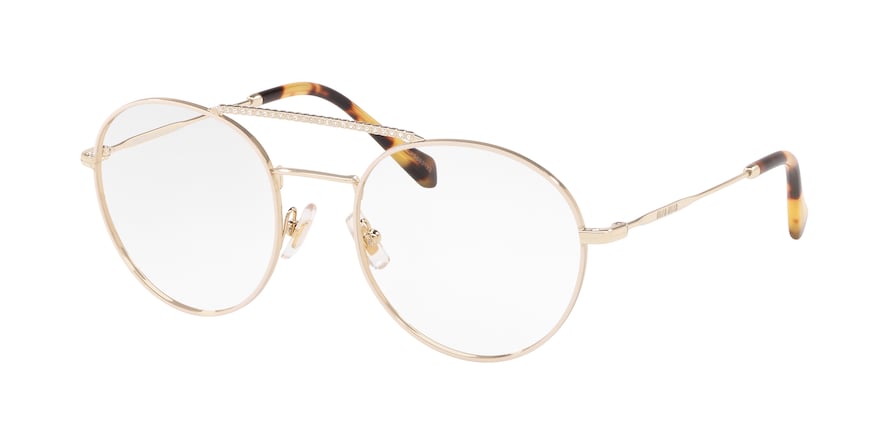 Miu Miu CORE COLLECTION MU51RV Phantos Eyeglasses  1611O1-PALE GOLD/IVORY 52-20-140 - Color Map ivory