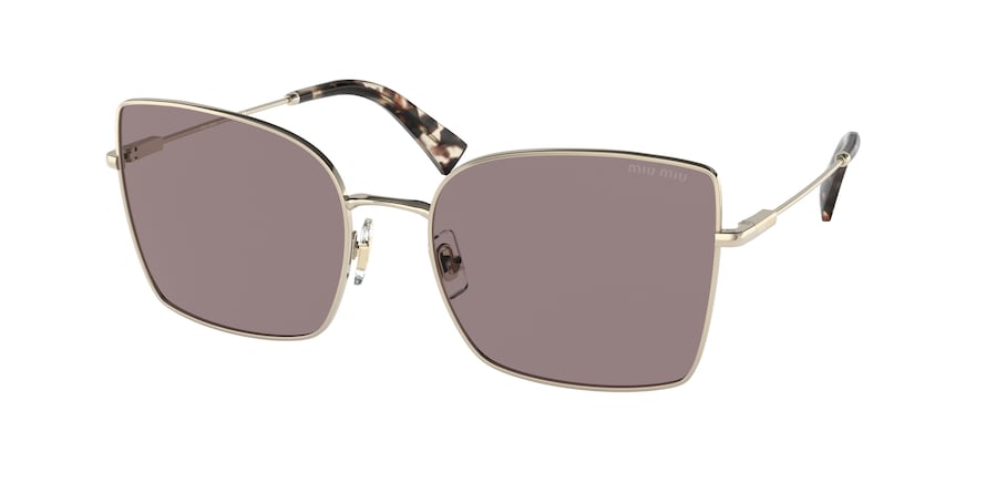 Miu Miu MU51WS Butterfly Sunglasses  ZVN05P-PALE GOLD 59-19-140 - Color Map gold