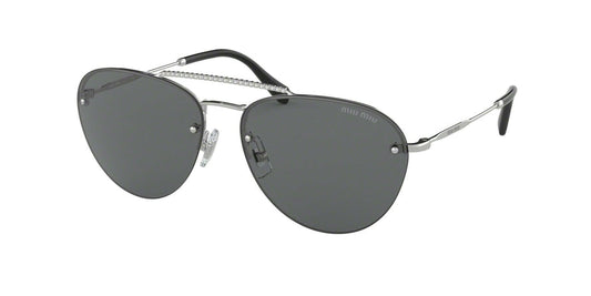 Miu Miu CORE COLLECTION MU54US Pilot Sunglasses  1BC1A1-SILVER 59-15-140 - Color Map silver