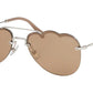 Miu Miu CORE COLLECTION MU56US Irregular Sunglasses  1BC176-SILVER 58-17-140 - Color Map silver