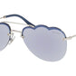 Miu Miu CORE COLLECTION MU56US Irregular Sunglasses  1BC178-SILVER 58-17-140 - Color Map silver