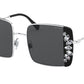 Miu Miu CORE COLLECTION MU56VS Rectangle Sunglasses  01E5S0-SILVER/BLACK 46-19-140 - Color Map black