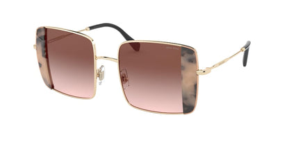 Miu Miu CORE COLLECTION MU56VS Rectangle Sunglasses  07D0A6-PINK GOLD/PINK HAVANA 46-19-140 - Color Map havana
