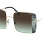 Miu Miu CORE COLLECTION MU56VS Rectangle Sunglasses  08D07B-PALE GOLD/HAVANA LIGHT BLUE 46-19-140 - Color Map havana