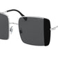 Miu Miu CORE COLLECTION MU56VS Rectangle Sunglasses  1AB5S0-SILVER/BLACK 46-19-140 - Color Map black