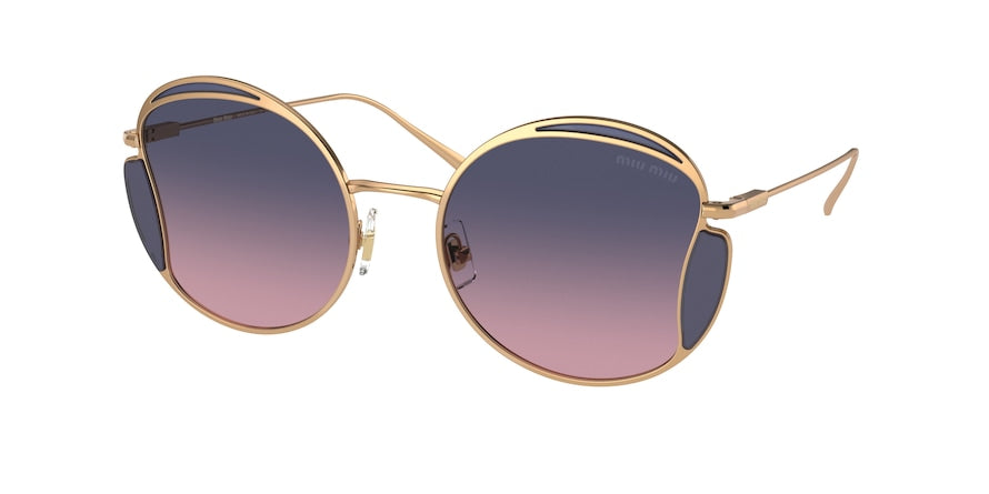 Miu Miu MU56XS Irregular Sunglasses  7OE06N-BRASS 54-20-140 - Color Map gold